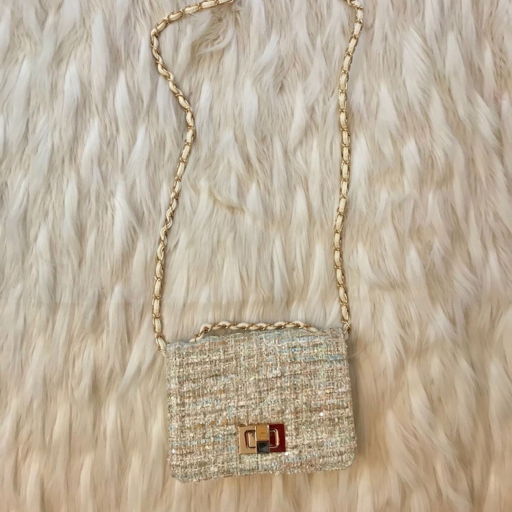 Tweed Chain Crossbody Bag NWOT